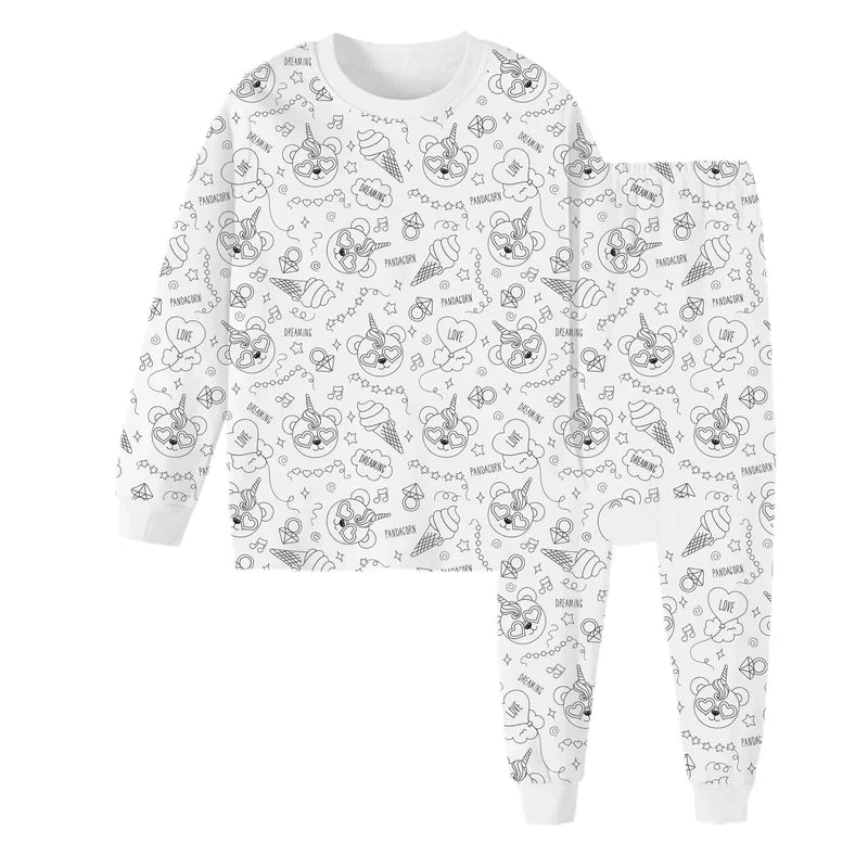 Kreativer Kinder Pyjama zum selber ausmalen