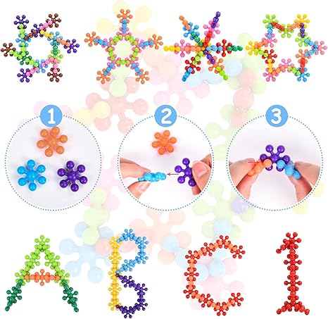 Kreative Montessori Schneeflocken Bausteine