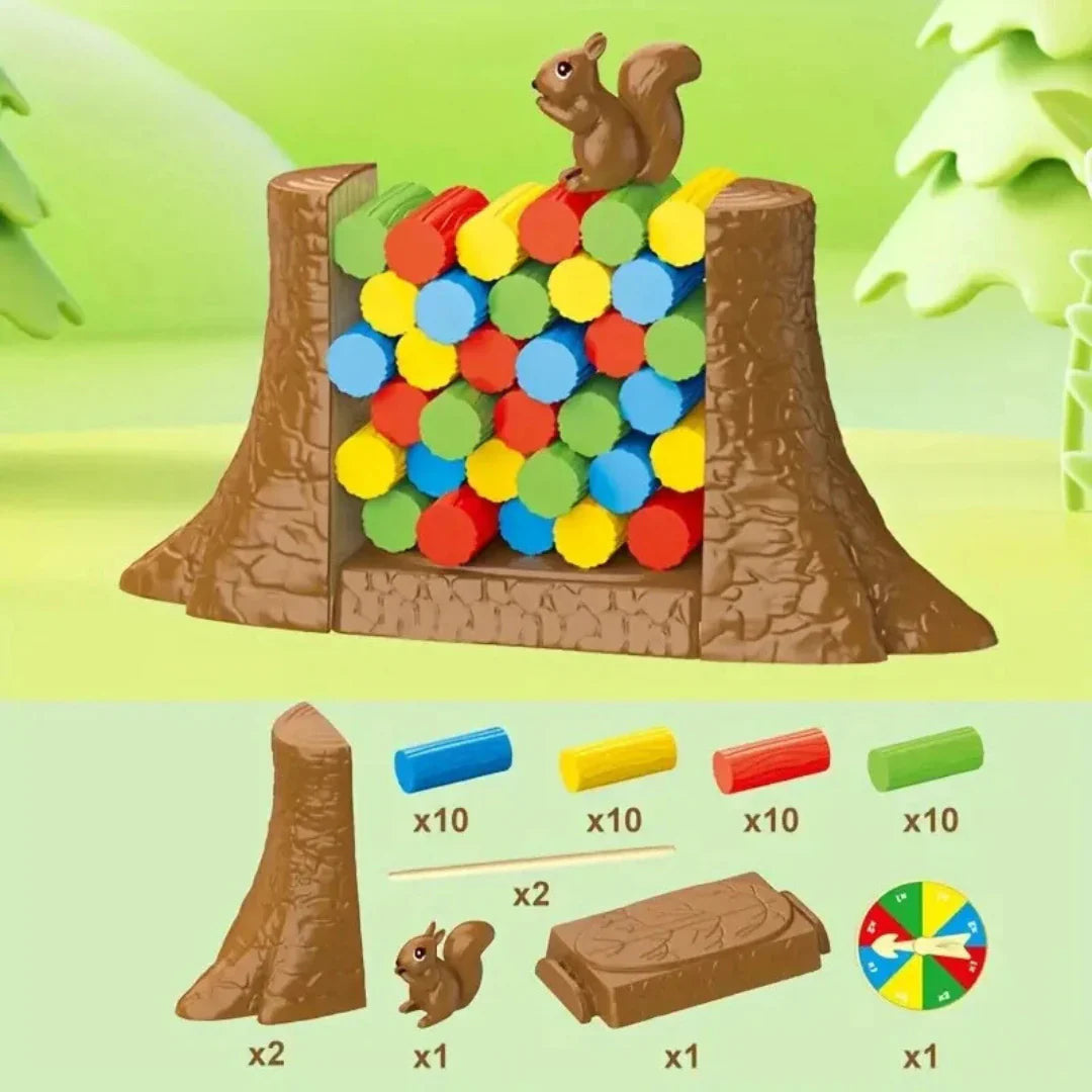 Lassen Sie das Eichhörnchen nicht umkippen – Spannendes Balance Brettspiel für Kinder