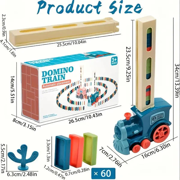Domino-Zugspielzeug für Kinder ⎜ Automatische Gleisverlegung mit Licht und Sound für kreativen Lernspaß