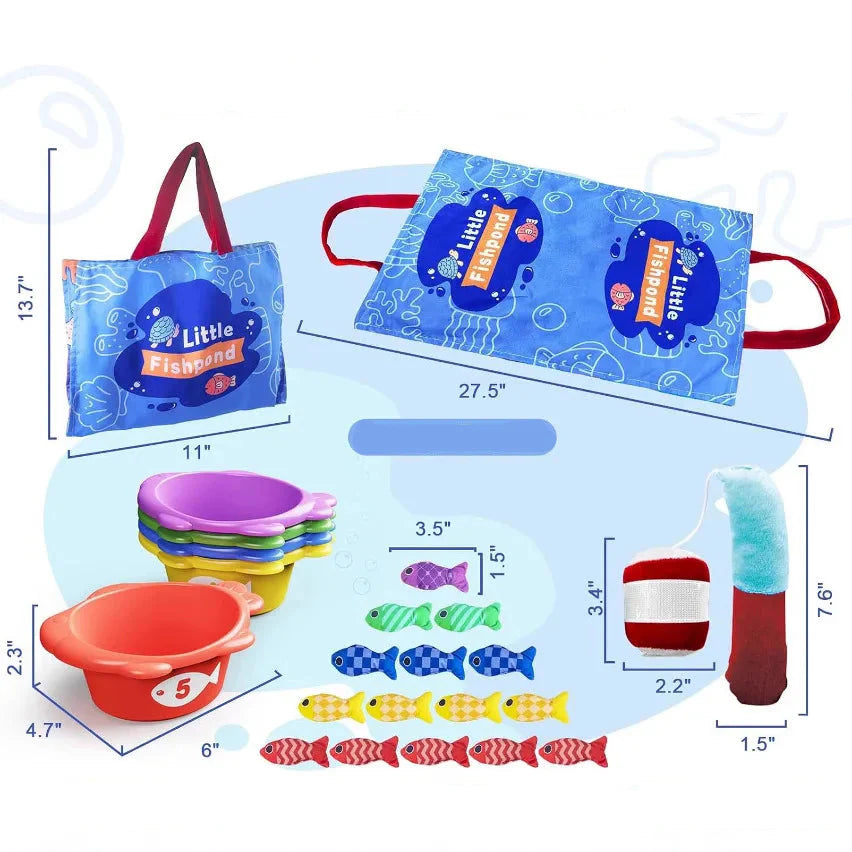 Montessori Plüsch Fischteich Kinderspielzeug