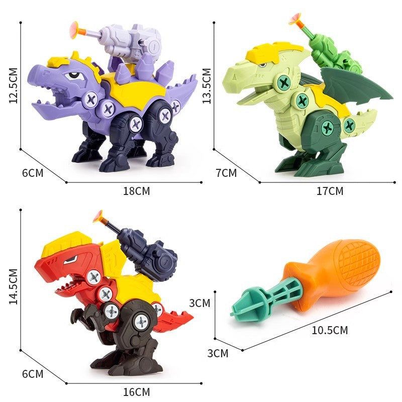 Dinosaurier Schrauben Spielset mit Saugnapf Kanone