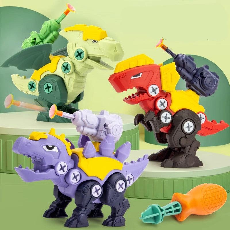 Dinosaurier Schrauben Spielset mit Saugnapf Kanone