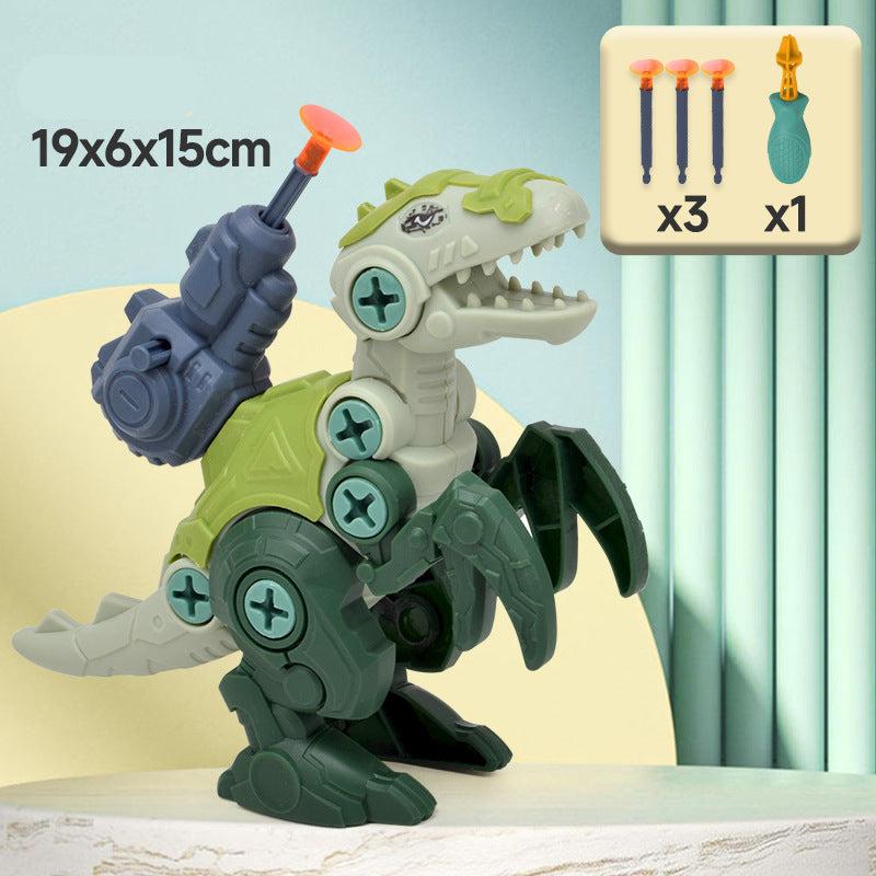 Dinosaurier Schrauben Spielset mit Saugnapf Kanone