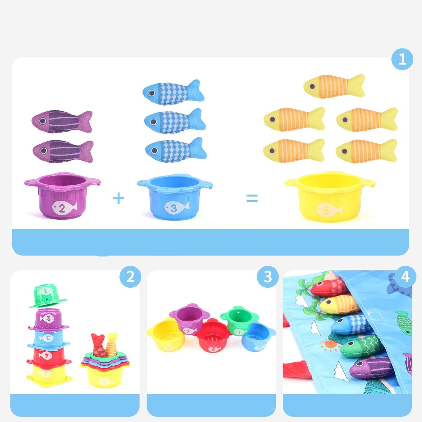 Montessori Plüsch Fischteich Kinderspielzeug