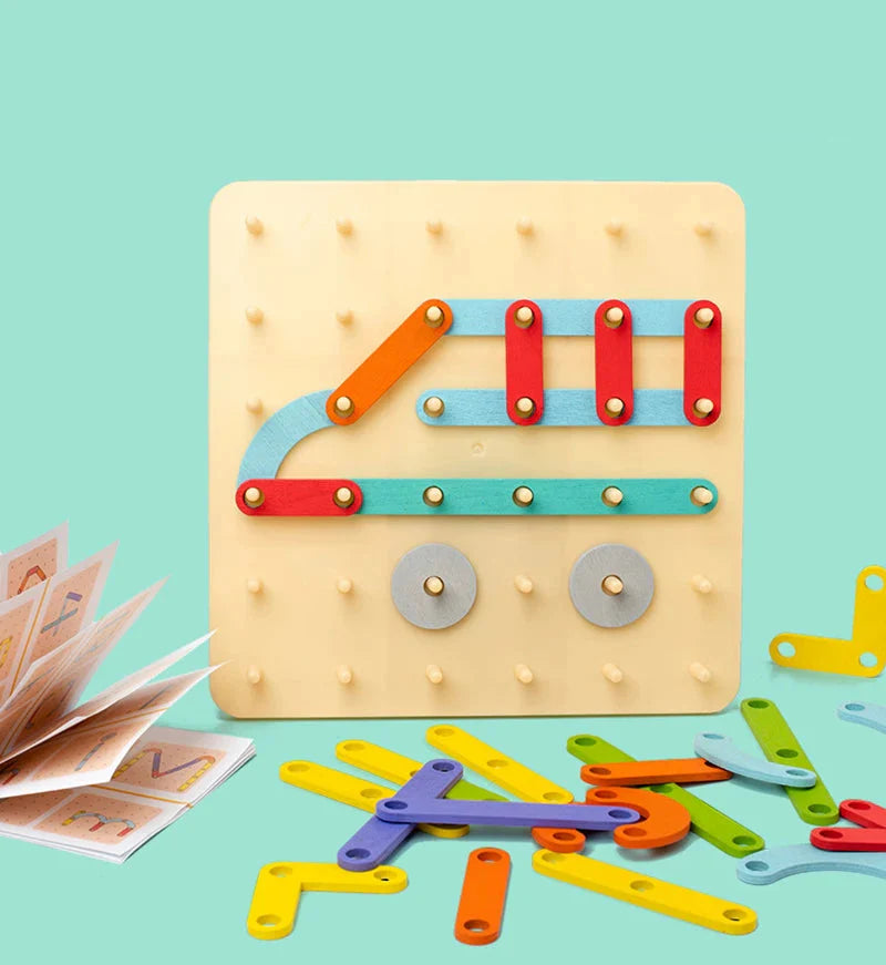 Kreatives Montessori Nagel Puzzle Spielzeug Aus Holz