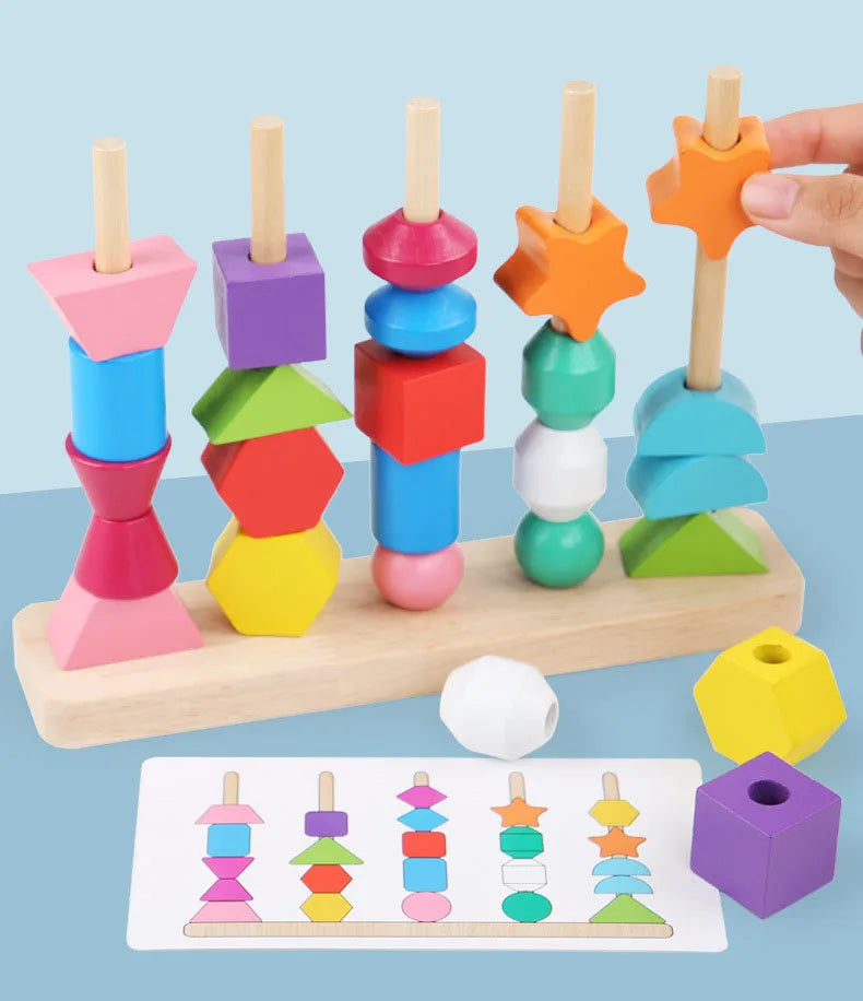 Montessori Farben Und Formen Faden Spielzeug Aus Holz