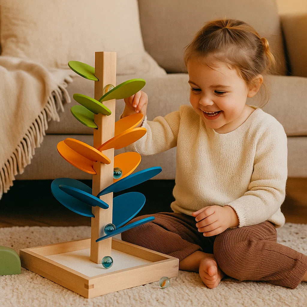 Holzkugelbaum für Kinder ⎜ Buntes Musikspielzeug für motorische Fähigkeiten und frühkindliches Lernen