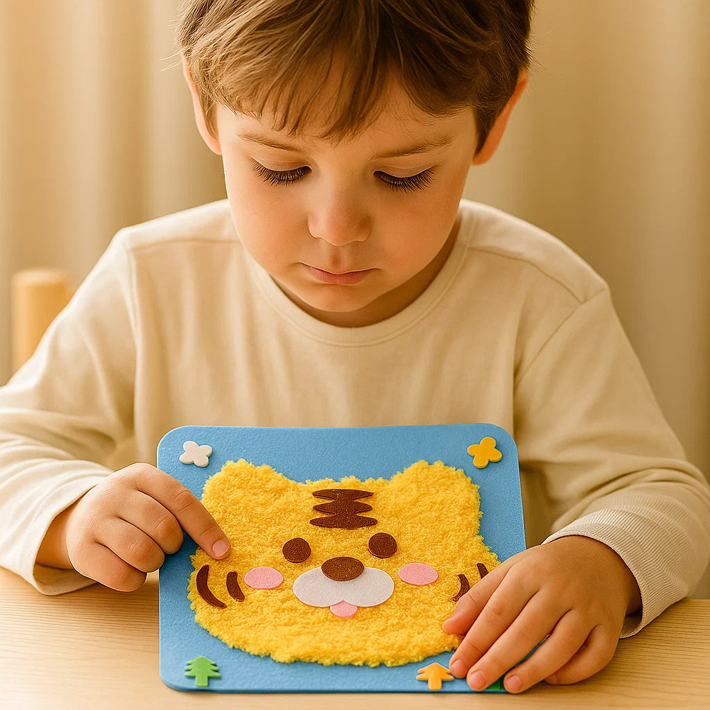 DIY-Bastelset für Kinder zum Thema Tiere ⎜ Kreatives Set zum Selbermachen mit Cartoon-Aufklebern für spielerisches Lernen und Spaß