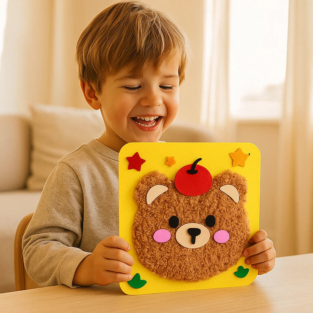 DIY-Bastelset für Kinder zum Thema Tiere ⎜ Kreatives Set zum Selbermachen mit Cartoon-Aufklebern für spielerisches Lernen und Spaß