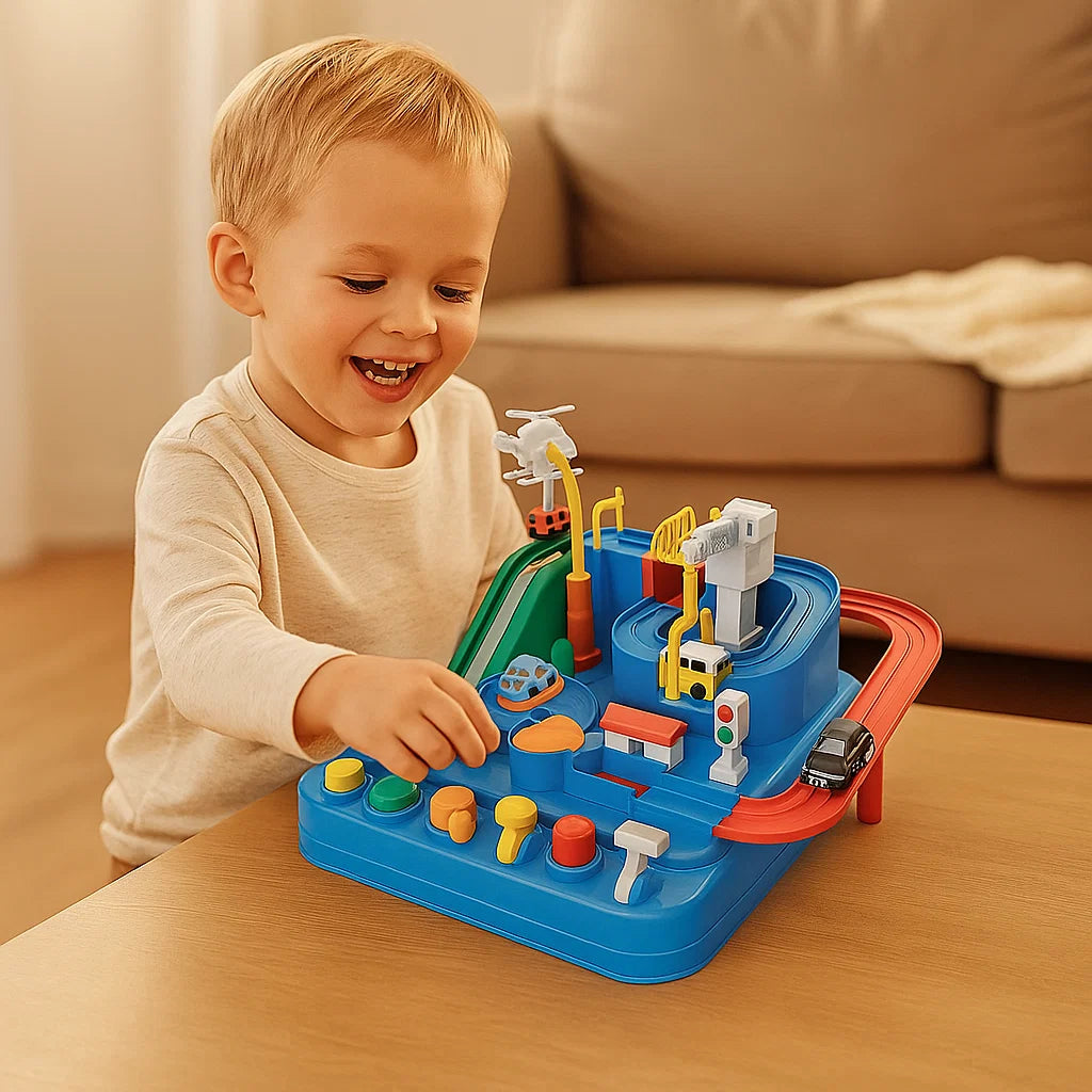 Abenteuer-Autobahnspielzeug für Kinder ⎜ Interaktives Spiel für Hand-Augen-Koordination und kreatives Spielen auf der Straße