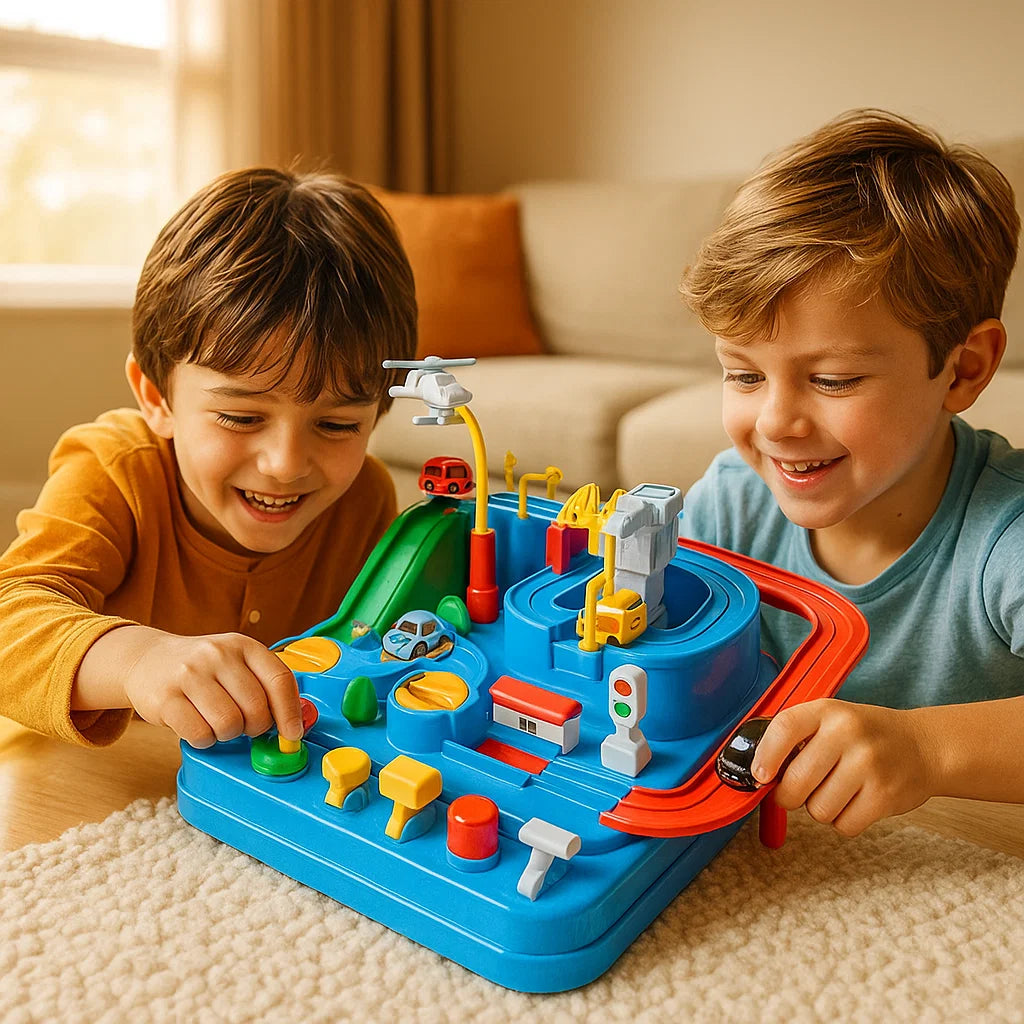 Abenteuer-Autobahnspielzeug für Kinder ⎜ Interaktives Spiel für Hand-Augen-Koordination und kreatives Spielen auf der Straße