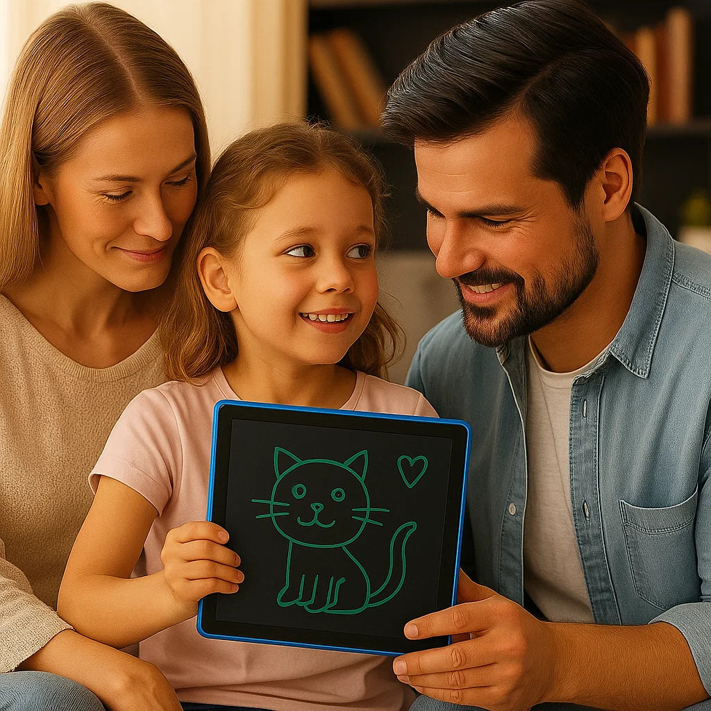 LCD-Zeichentablett für Kinder ⎜ Wiederverwendbare Schreibtafel für kreatives Lernen und sauberes Kritzeln