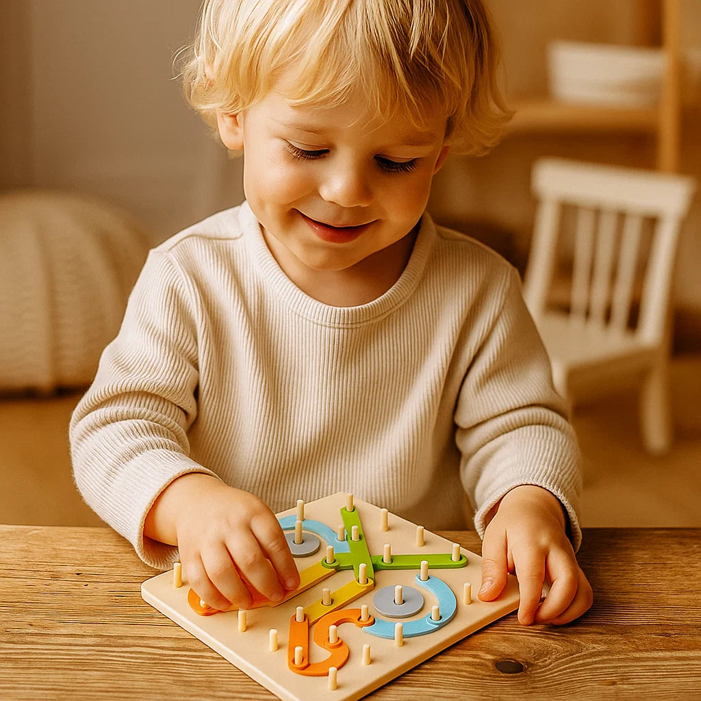 Montessori-Steckbrett-Puzzle für Kinder ⎜ Kreatives Form-Zuordnungsspielzeug mit Buchstaben und Zahlen für frühkindliches Lernen