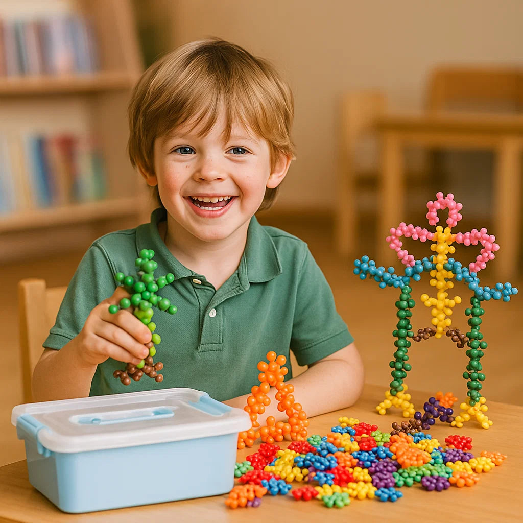 Kreative Montessori Schneeflocken Bausteine