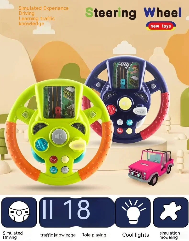 Mini-Lenkrad mit Bildschirm – Spielzeug Lenkrad für Kinder mit Interaktivem Fahrspaß