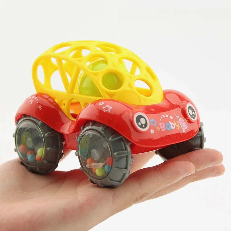 Rasselndes Baby-Spielzeugauto – Weiches Greifauto mit Geräuschen & Lichteffekten