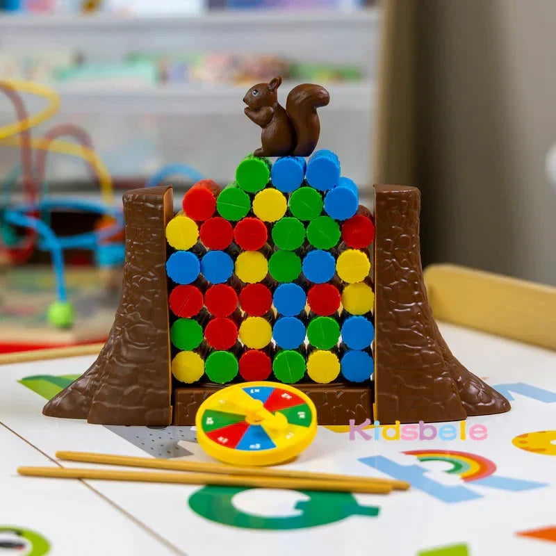 Lassen Sie das Eichhörnchen nicht umkippen – Spannendes Balance Brettspiel für Kinder