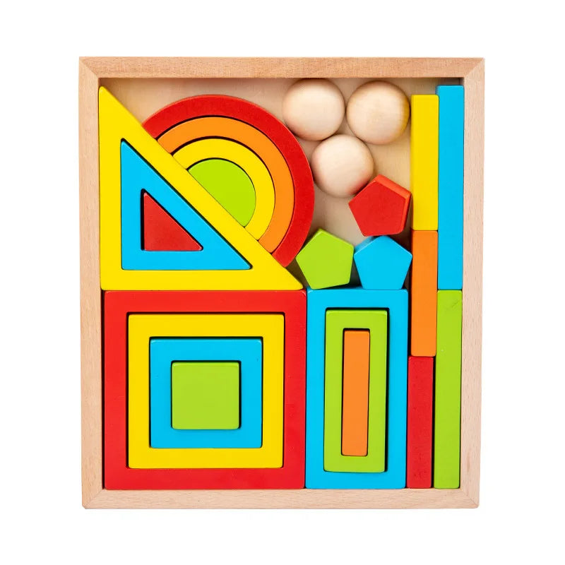 Buntes Entdecken – Regenbogen Stapelspielzeug aus Holz für Kinder
