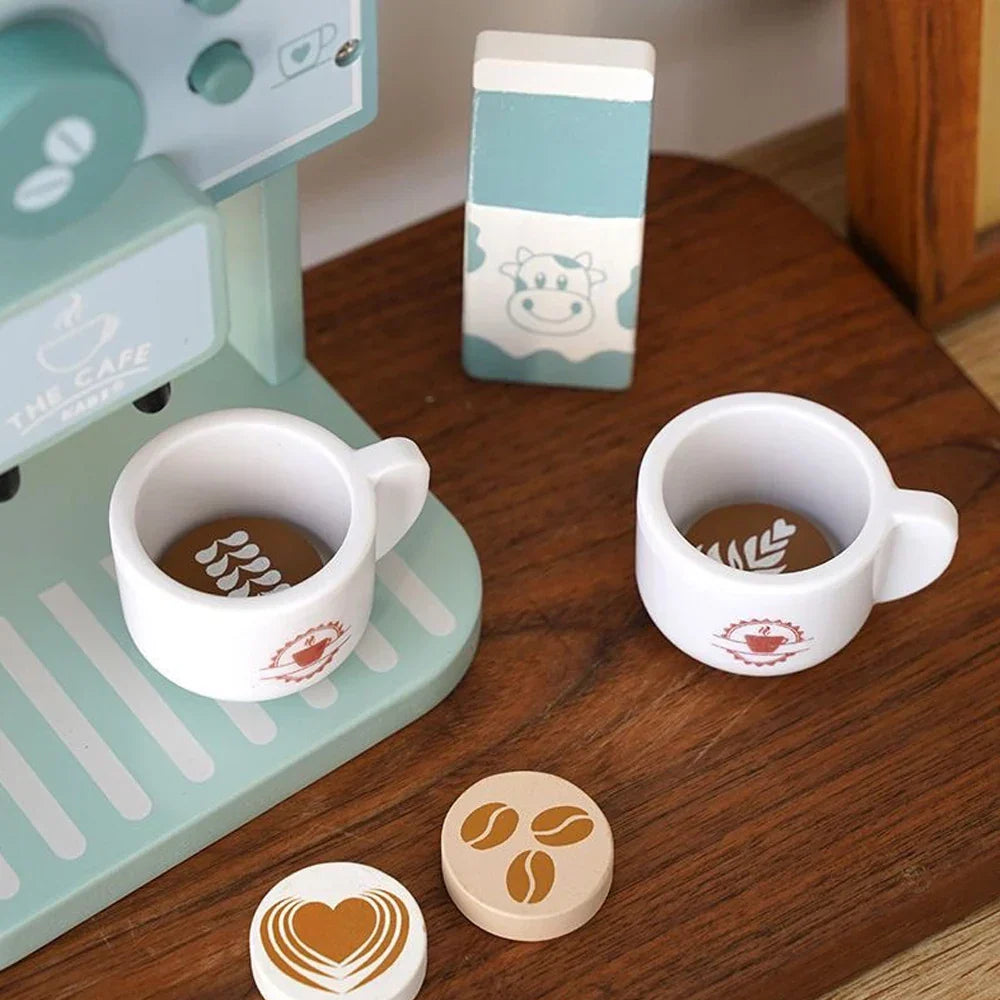 Kinder-Kaffeemaschine aus Holz – Espresso-Spielset für kleine Baristas