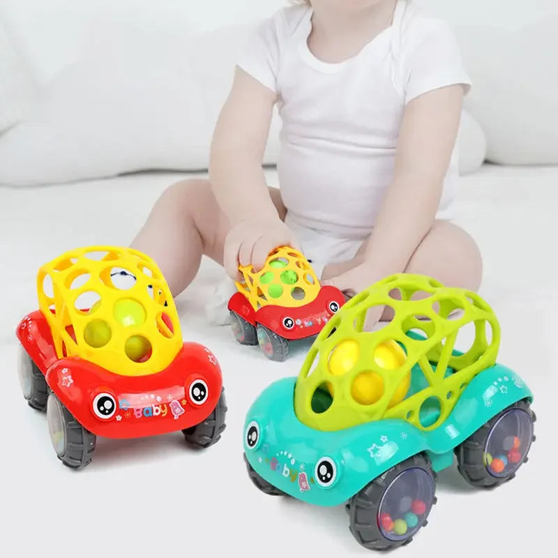 Rasselndes Baby-Spielzeugauto – Weiches Greifauto mit Geräuschen & Lichteffekten