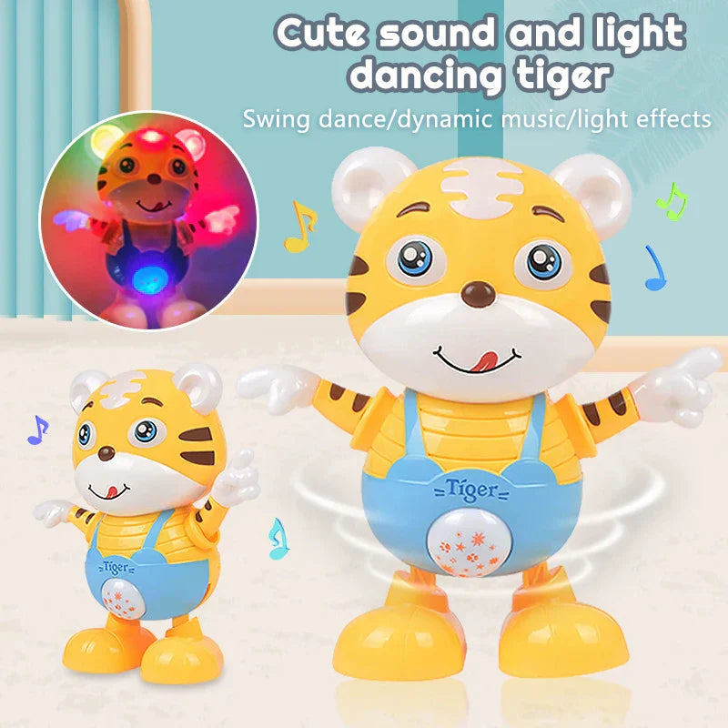 Musikalische Entwicklung – Tanzender Tiger mit Lichtern und Musik