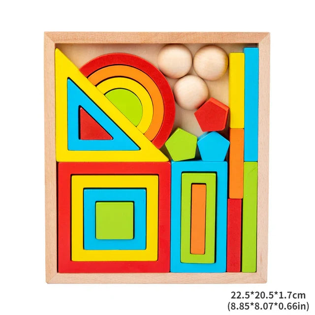 Buntes Entdecken – Regenbogen Stapelspielzeug aus Holz für Kinder