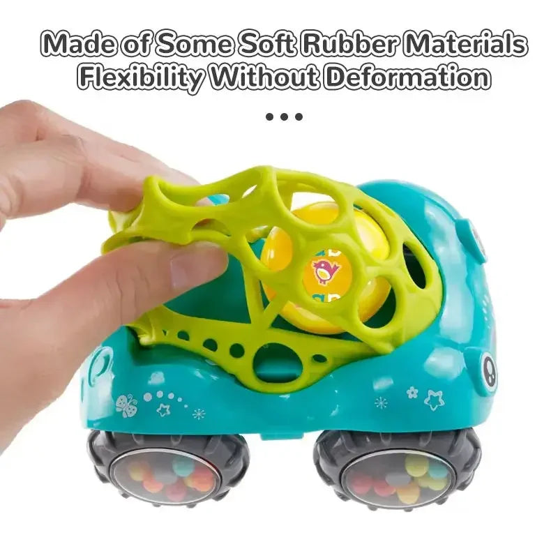 Rasselndes Baby-Spielzeugauto – Weiches Greifauto mit Geräuschen & Lichteffekten