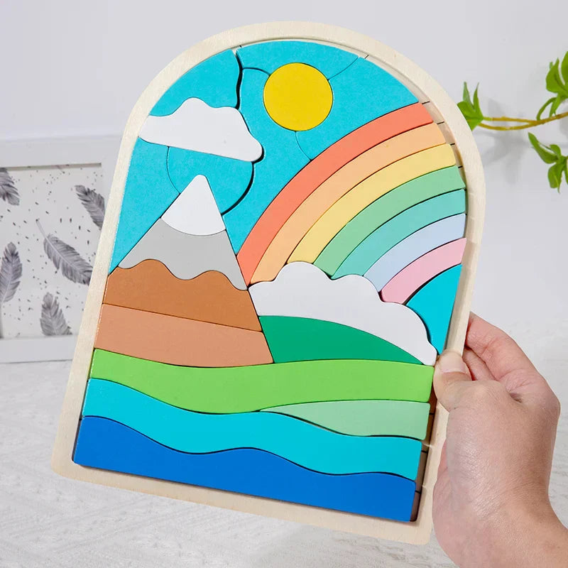 Magische Regenbogen-Puzzleblöcke