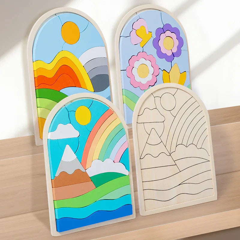 Magische Regenbogen-Puzzleblöcke