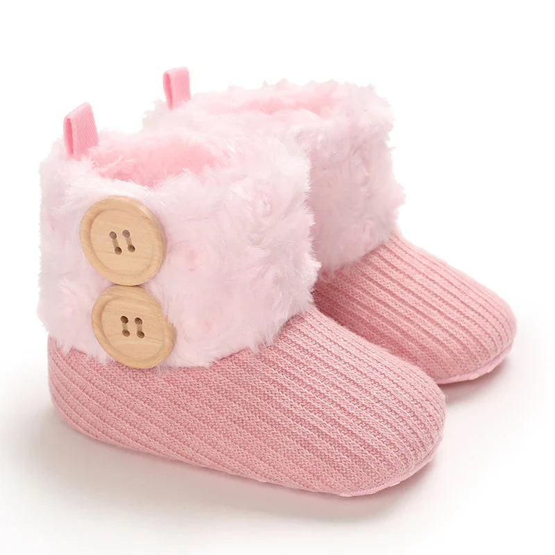 Warme Baby-Winterstiefel – Weiche, gefütterte Hausschuhe mit rutschfester Sohle