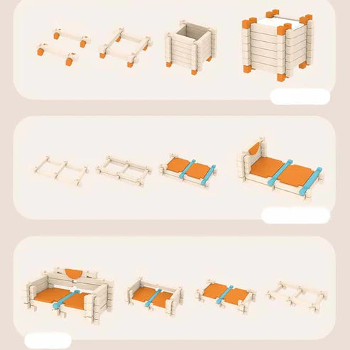 Montessori Holz-Baustein Set – Natürliches Stapel- und Konstruktionsspielzeug