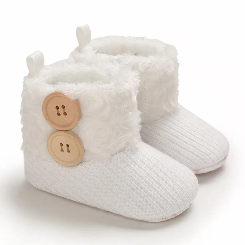 Warme Baby-Winterstiefel – Weiche, gefütterte Hausschuhe mit rutschfester Sohle