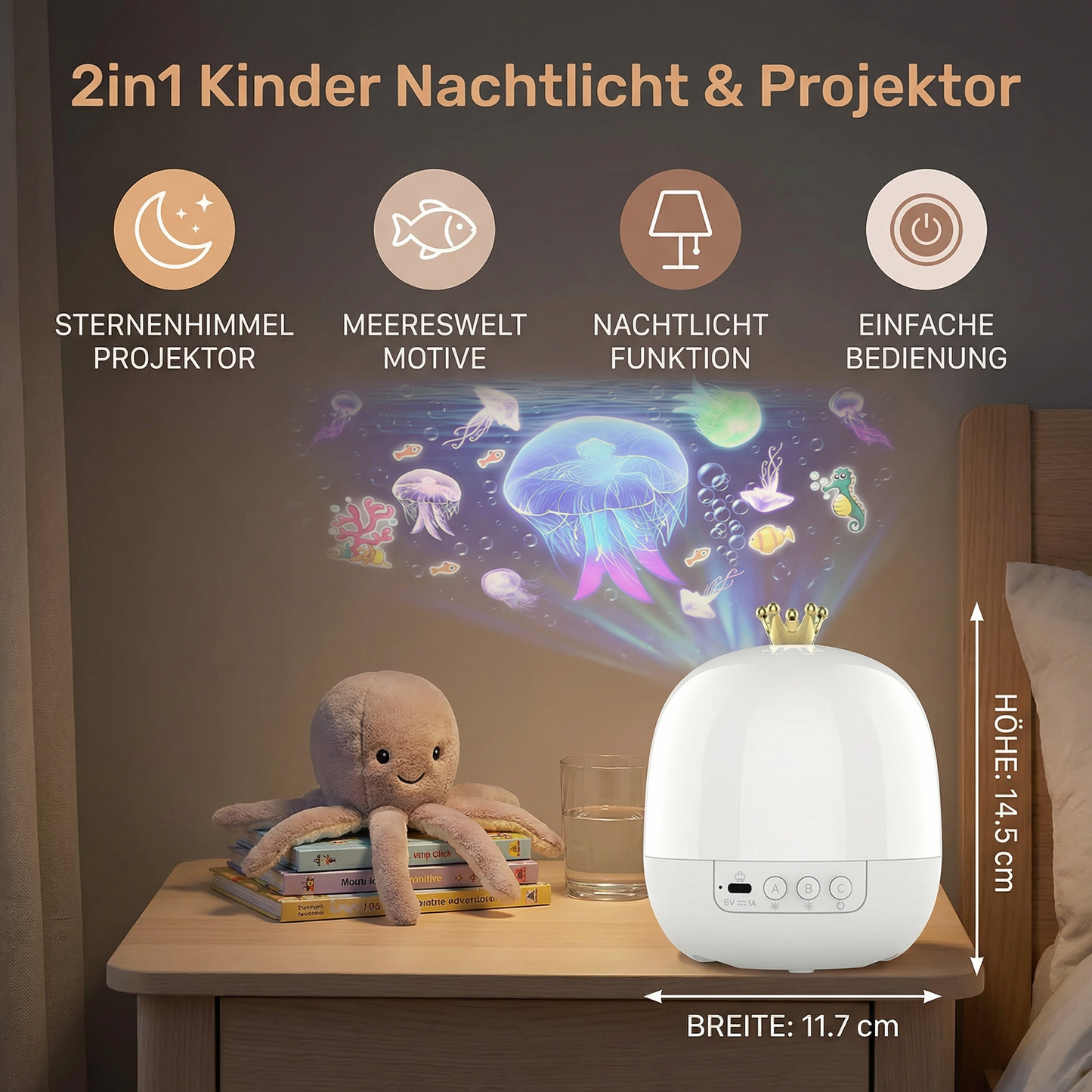 2in1 Kinder Nachtlicht und Projektor