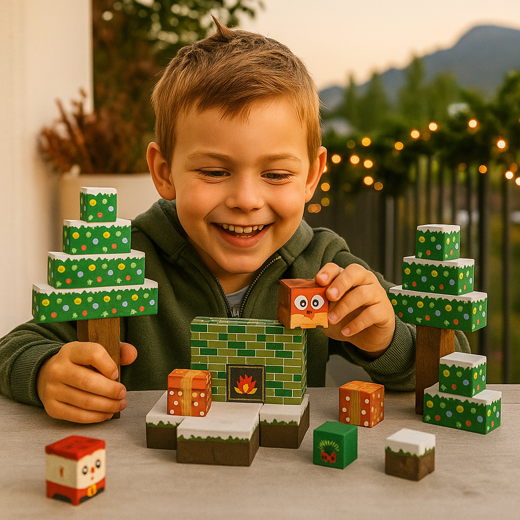 Weihnachtliche Magnet Würfel Bausteine