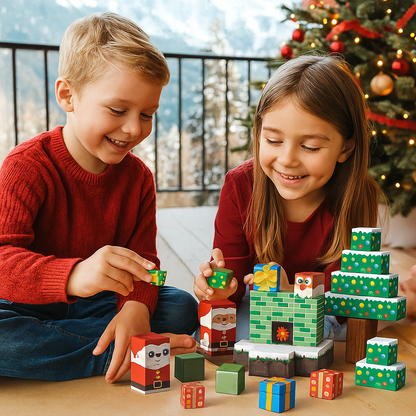 Weihnachtliche Magnet Würfel Bausteine