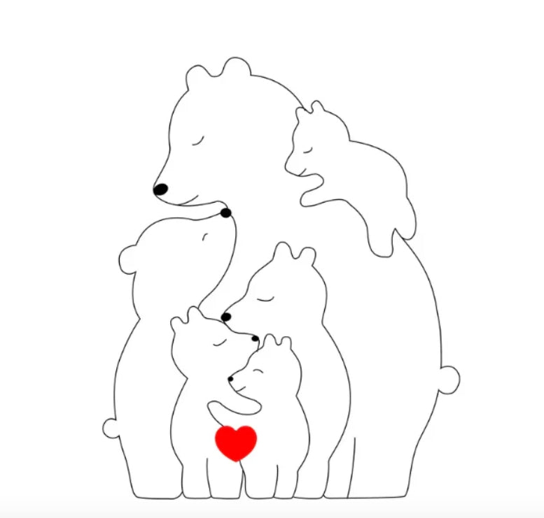 Handgefertigte Personalisierte Bärenfamilie