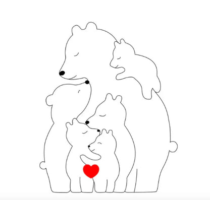 Handgefertigte Personalisierte Bärenfamilie