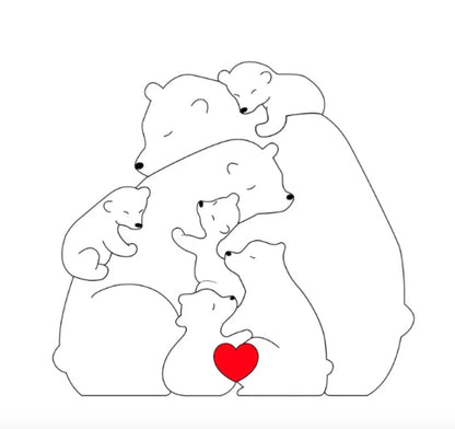 Handgefertigte Personalisierte Bärenfamilie