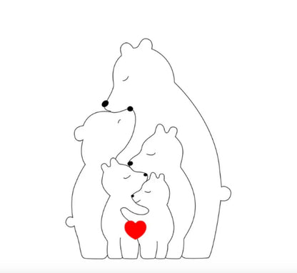 Handgefertigte Personalisierte Bärenfamilie