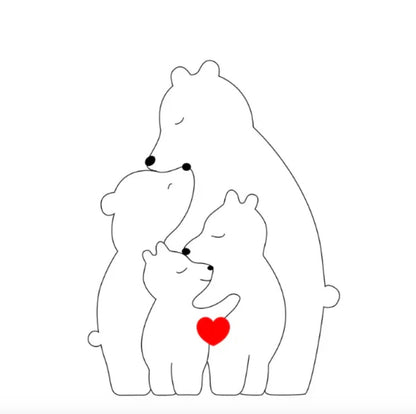 Handgefertigte Personalisierte Bärenfamilie