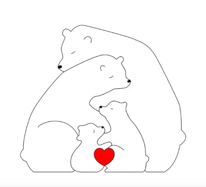 Handgefertigte Personalisierte Bärenfamilie