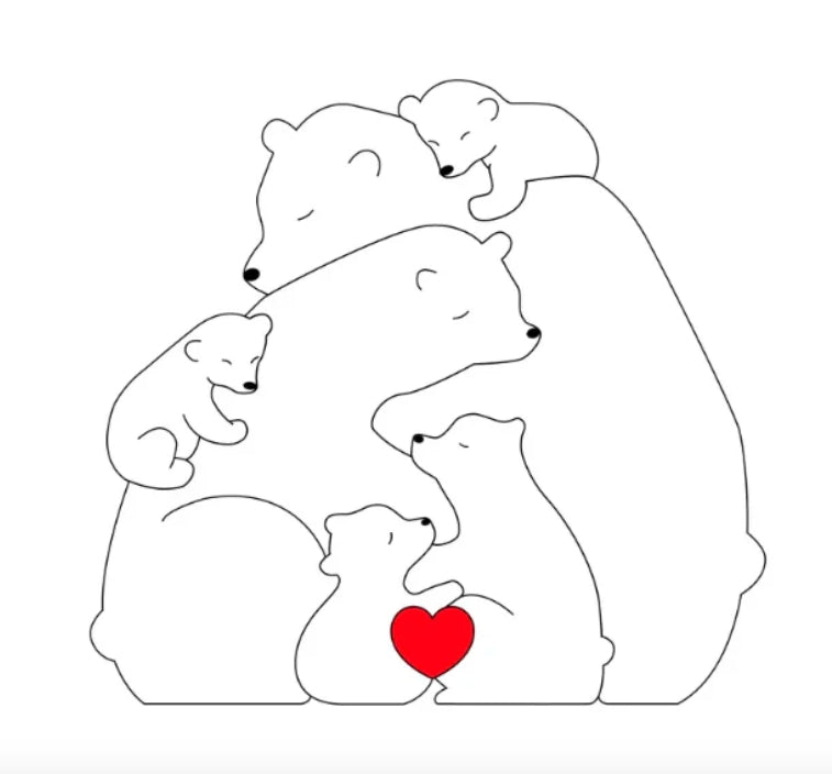 Handgefertigte Personalisierte Bärenfamilie