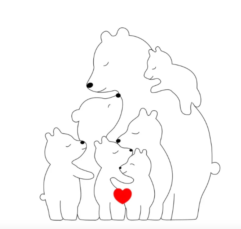 Handgefertigte Personalisierte Bärenfamilie