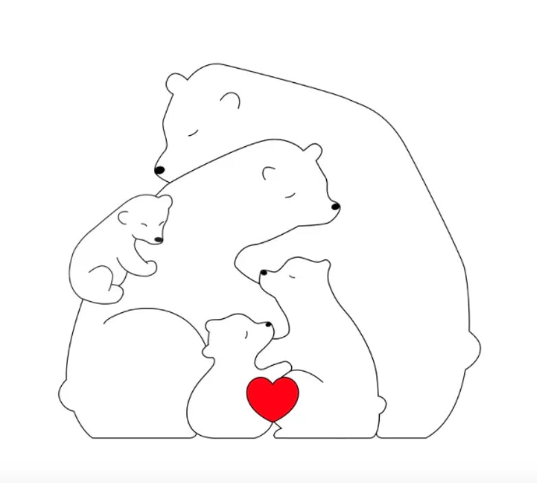 Handgefertigte Personalisierte Bärenfamilie