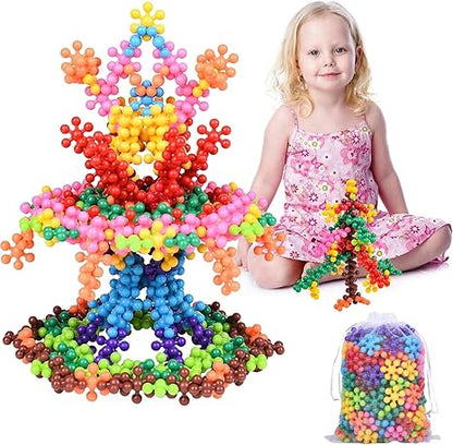 Kreative Montessori Schneeflocken Bausteine
