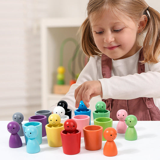 Montessori Farben Sortierbecher Lernspiel Aus Holz