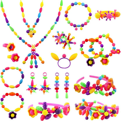 Pop Beads Set für Kinder ⎜ Buntes DIY-Schmuckset für kreatives Spielen und die Entwicklung der Feinmotorik