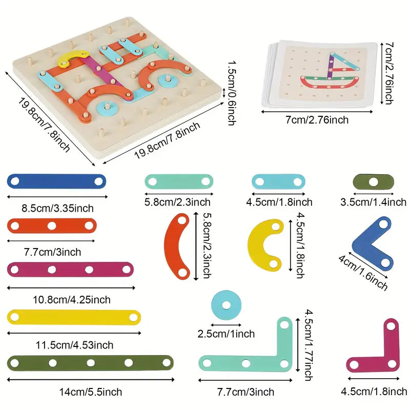 Montessori-Steckbrett-Puzzle für Kinder ⎜ Kreatives Form-Zuordnungsspielzeug mit Buchstaben und Zahlen für frühkindliches Lernen