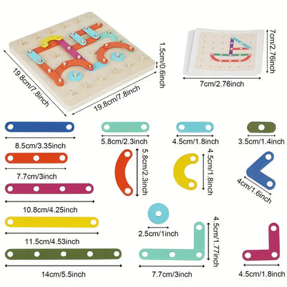 Montessori-Steckbrett-Puzzle für Kinder ⎜ Kreatives Form-Zuordnungsspielzeug mit Buchstaben und Zahlen für frühkindliches Lernen